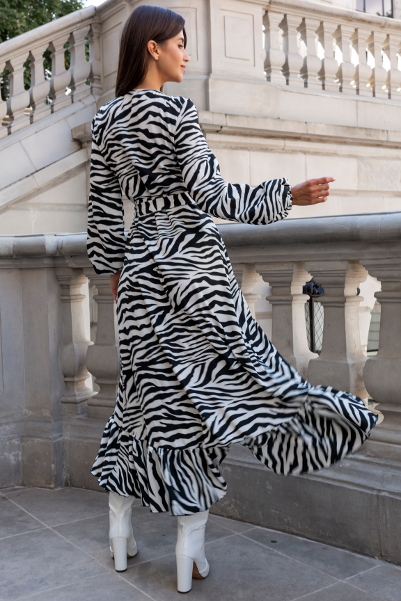 Sukienka ANNA długa – zebra – zdjęcie 4