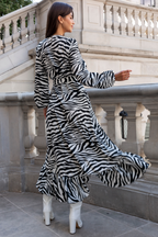 Sukienka ANNA długa – zebra – zdjęcie 4